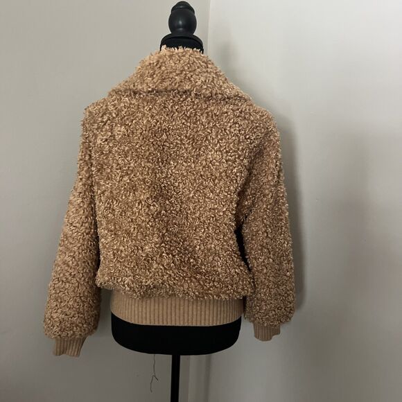 Rebecca Taylor La Vie Faux Shearling Jacket Bomber Jacket Size Medium - Picture 7 of 11